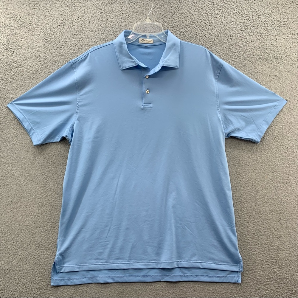 Peter Millar Summer Comfort Golf Polo Shirt Men's Size 2XL Blue Collared Logo